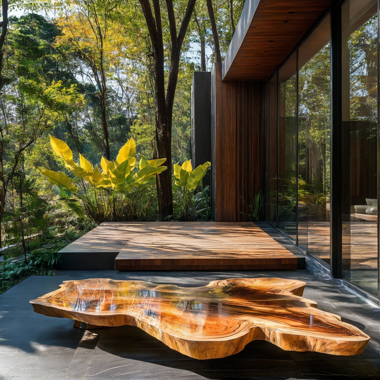 02545-3136009472-_lora_WAG-HXZ-XL-000016_0.8_, WAG,WAG style,best quality, The image shows a modern outdoor space with a large wooden bench in th.png
